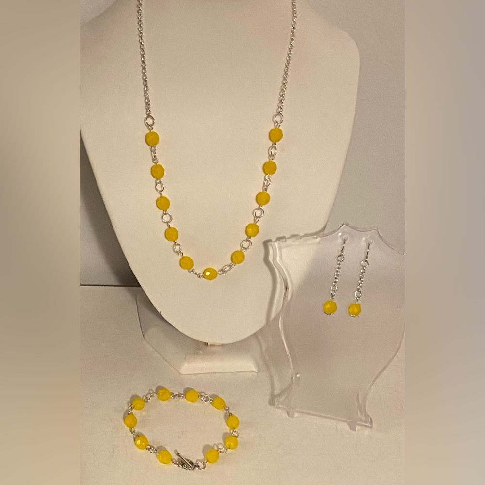 Czech Fire Polished Beads Jewelry (3 piece set) SH free